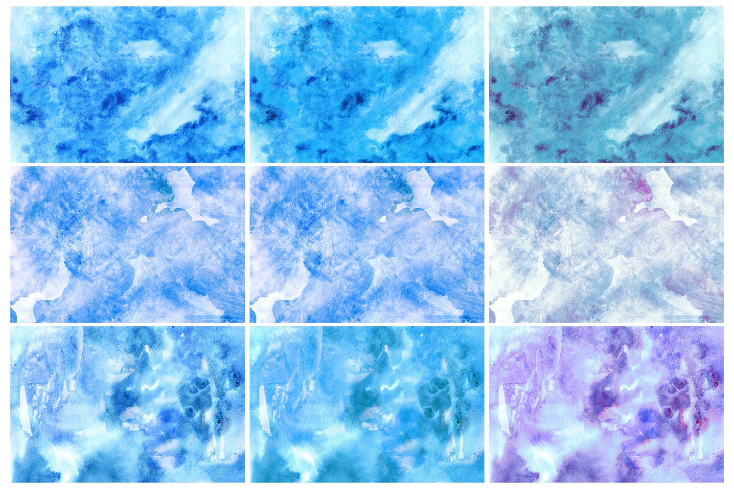 冬天水彩肌理纹理背景设计素材v2 Winter Watercolor Backgrounds 2插图(4)