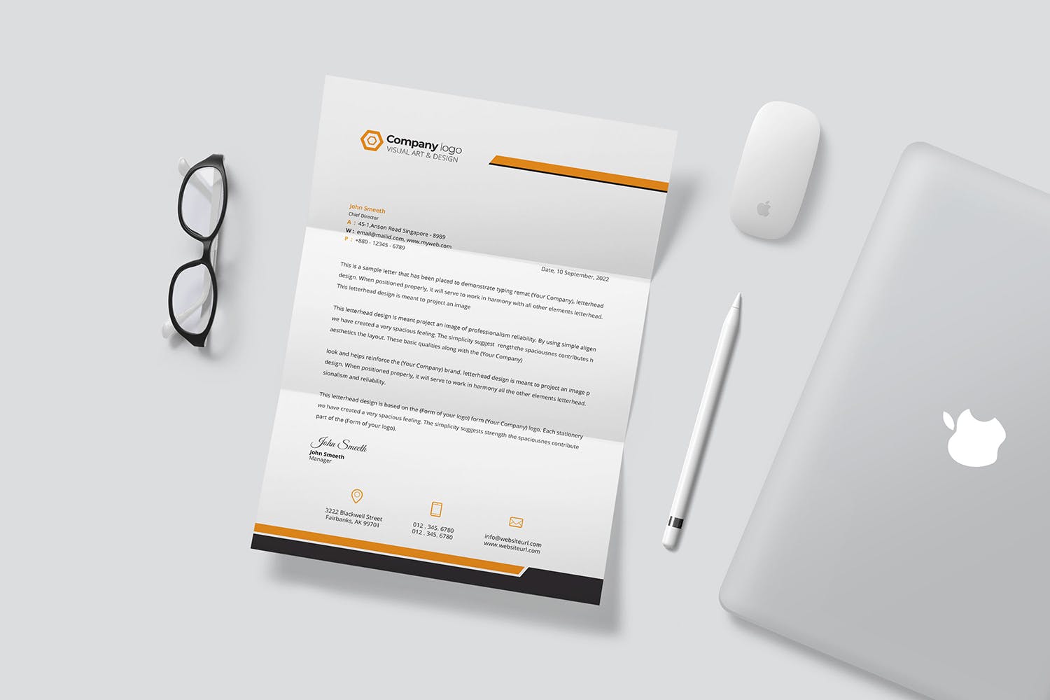 企业定制信纸排版设计模板 Letterhead插图(2)