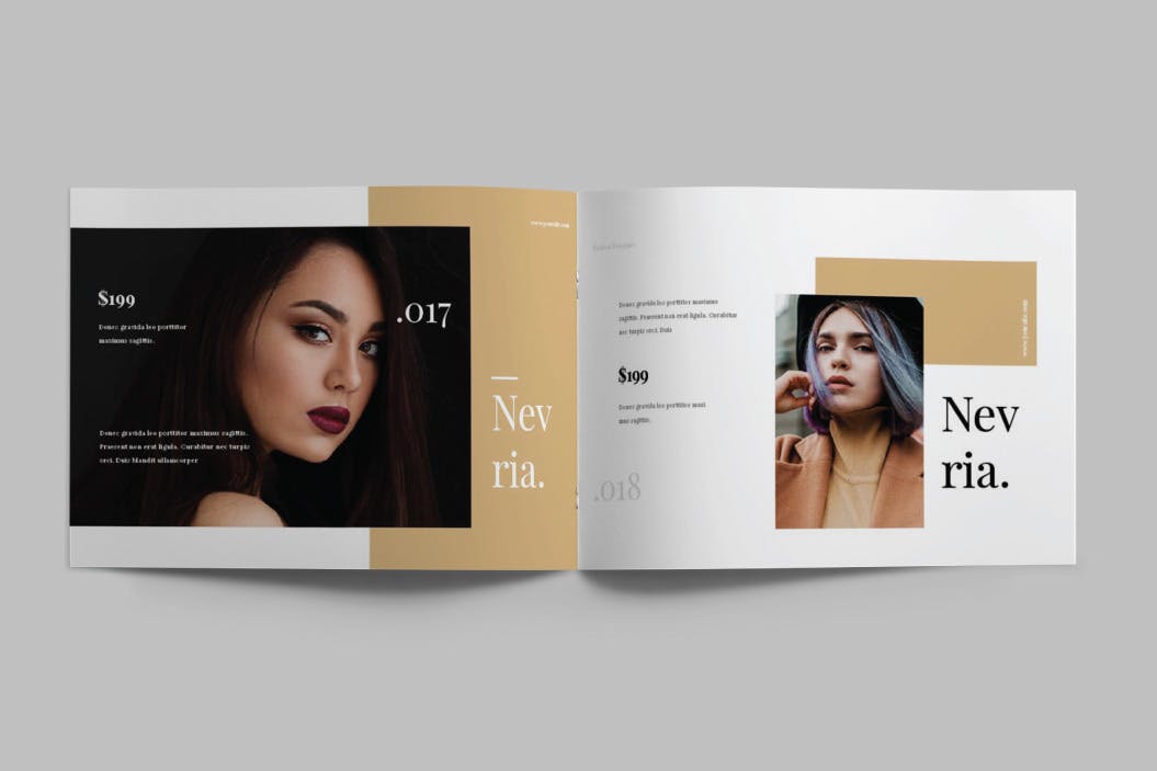 A5横版产品目录Lookbook设计InDesign模板 NEVRIA – A5 Landscape Lookbook template插图(9)