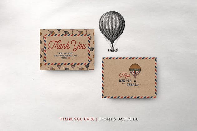 复古旅行婚礼请柬邀请函套装模板 Vintage Travel Wedding Suite插图(4)