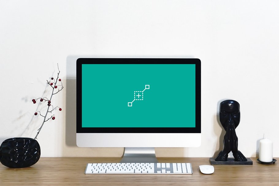 简易简约办公场景一体机电脑样机 Workspace Device PSD Mockup插图
