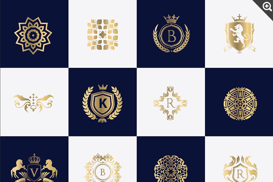 32款奢华品牌logo模板(PSD) 32 Luxury logo set (PSD)插图(1)