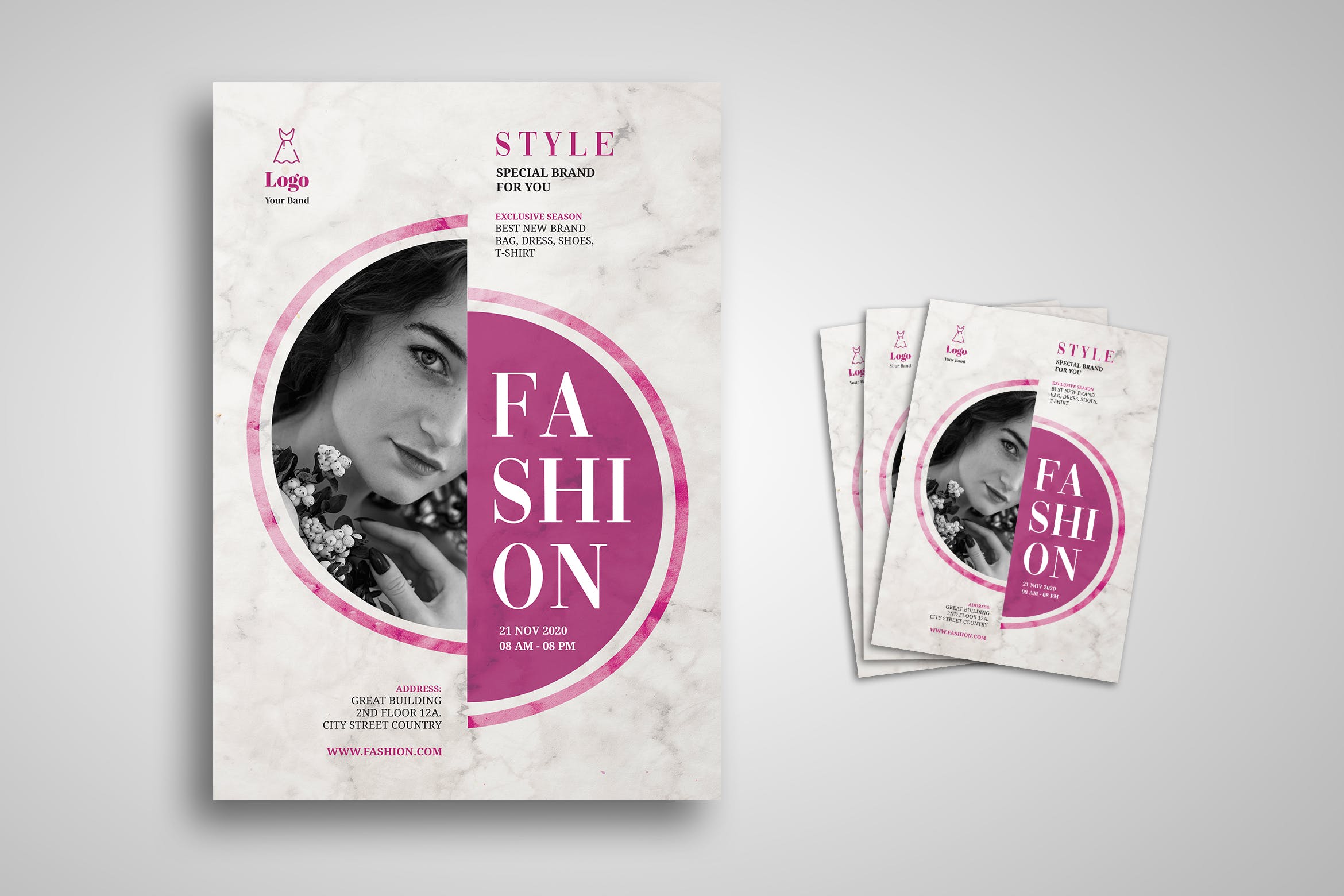 服装店铺促销海报传单素材库精选PSD模板 Fashion Flyer插图