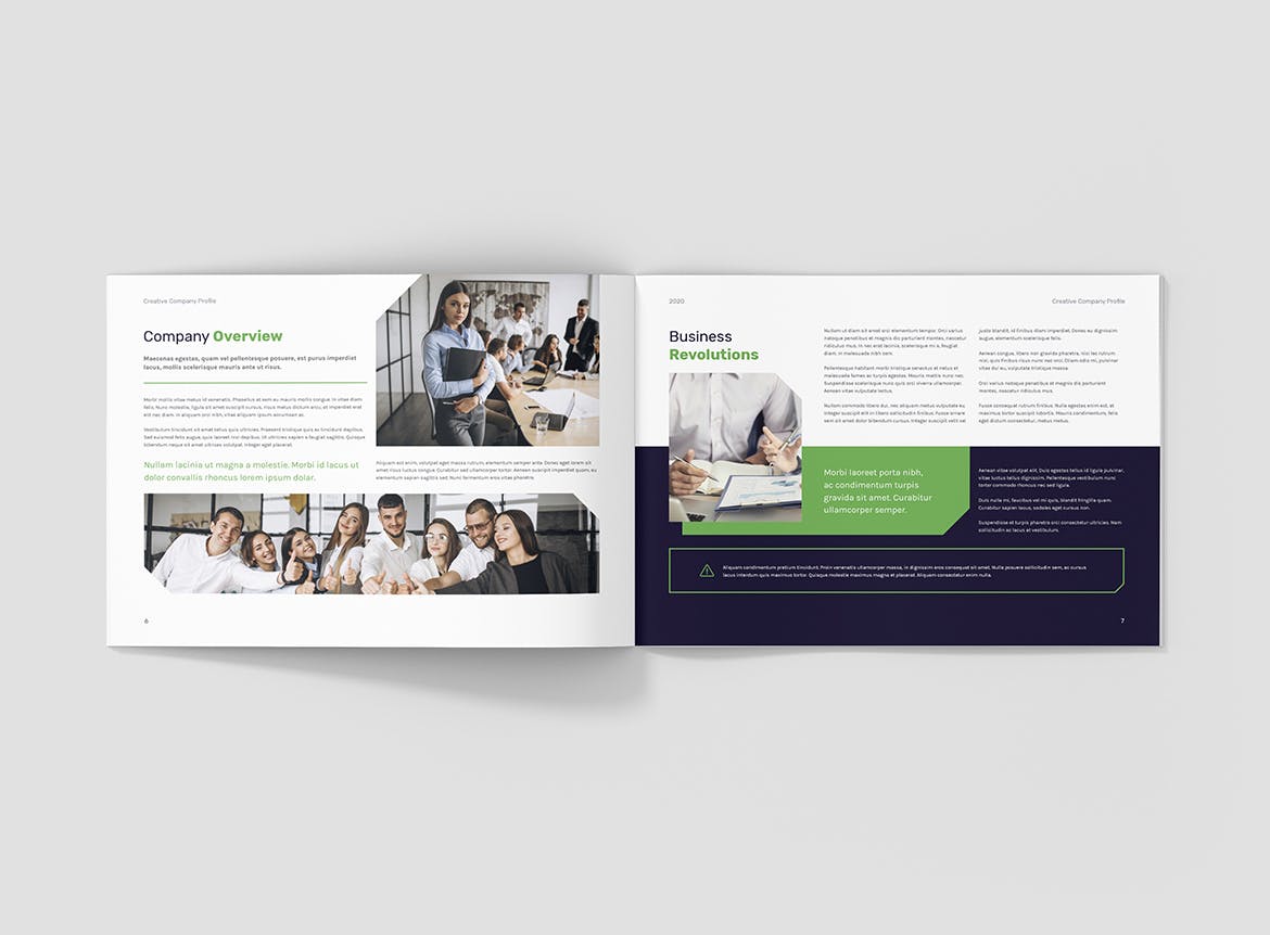 创意多用途横版设计风格企业公司画册排版设计模板 Creative Multipurpose Company Profile Landscape插图(4)