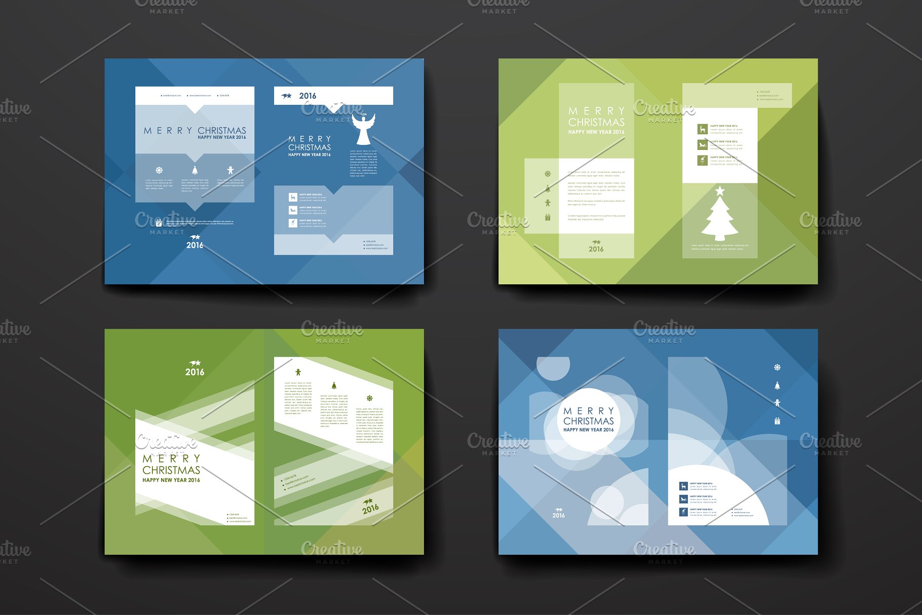 圣诞节主题小册子模板 Merry Christmas Brochures插图(20)