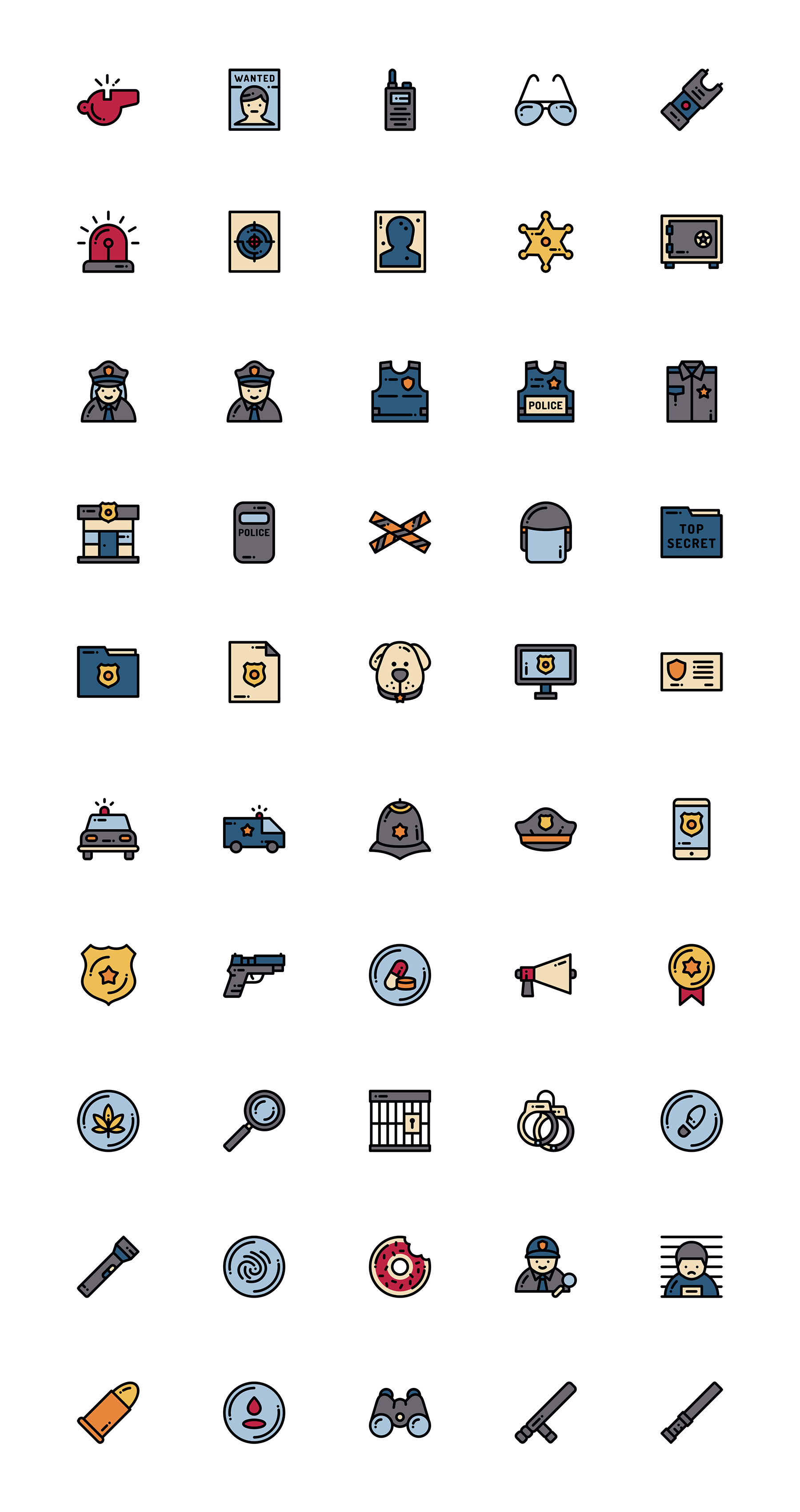 50 枚警察局元素图标
