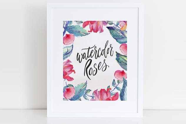 高分辨率水彩玫瑰DIY插画设计套装 Watercolor Roses DIY pack插图(4)