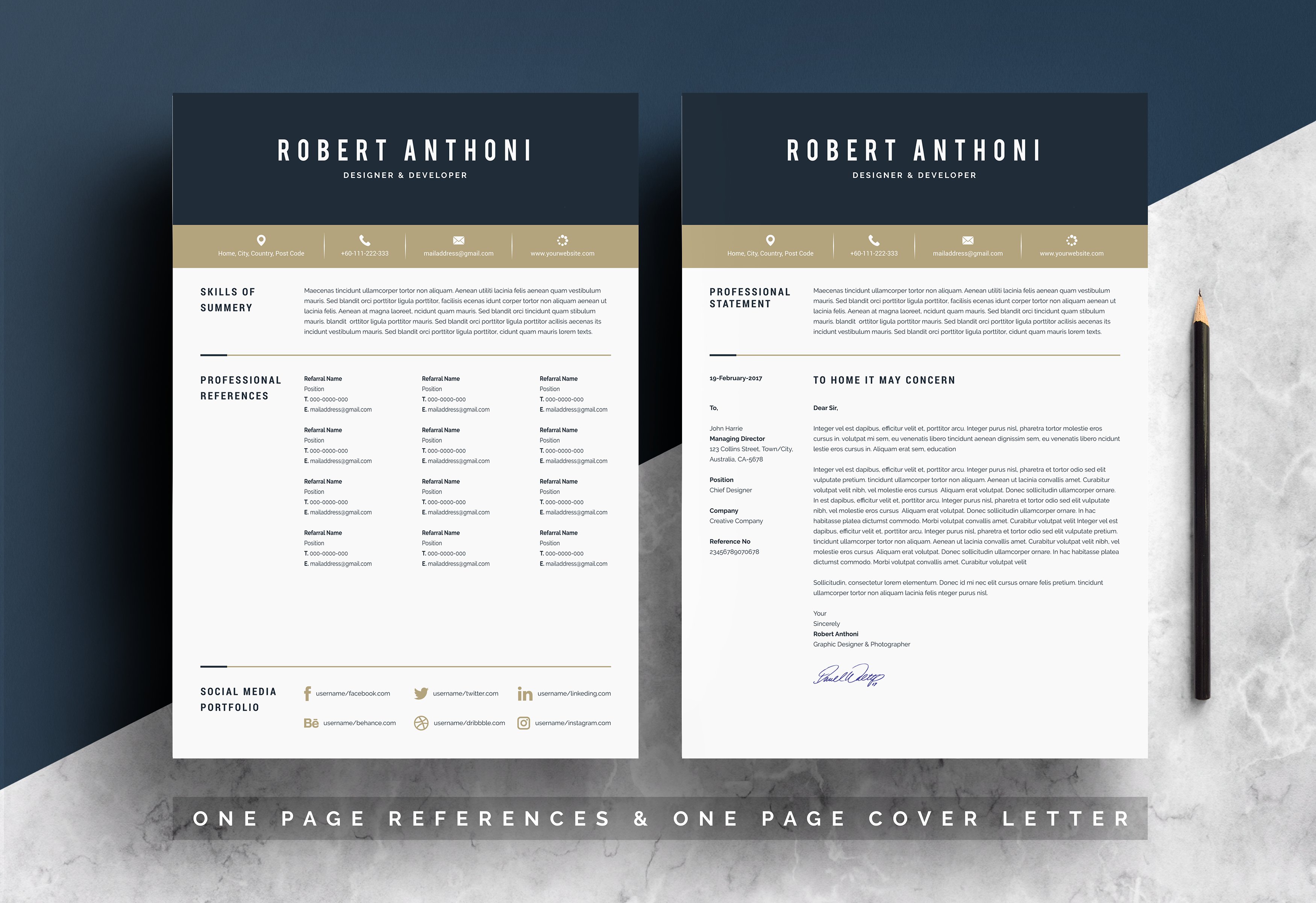 经典实用个人简历模板下载 Word Resume Temlate | 4 Pages Pack插图(2)