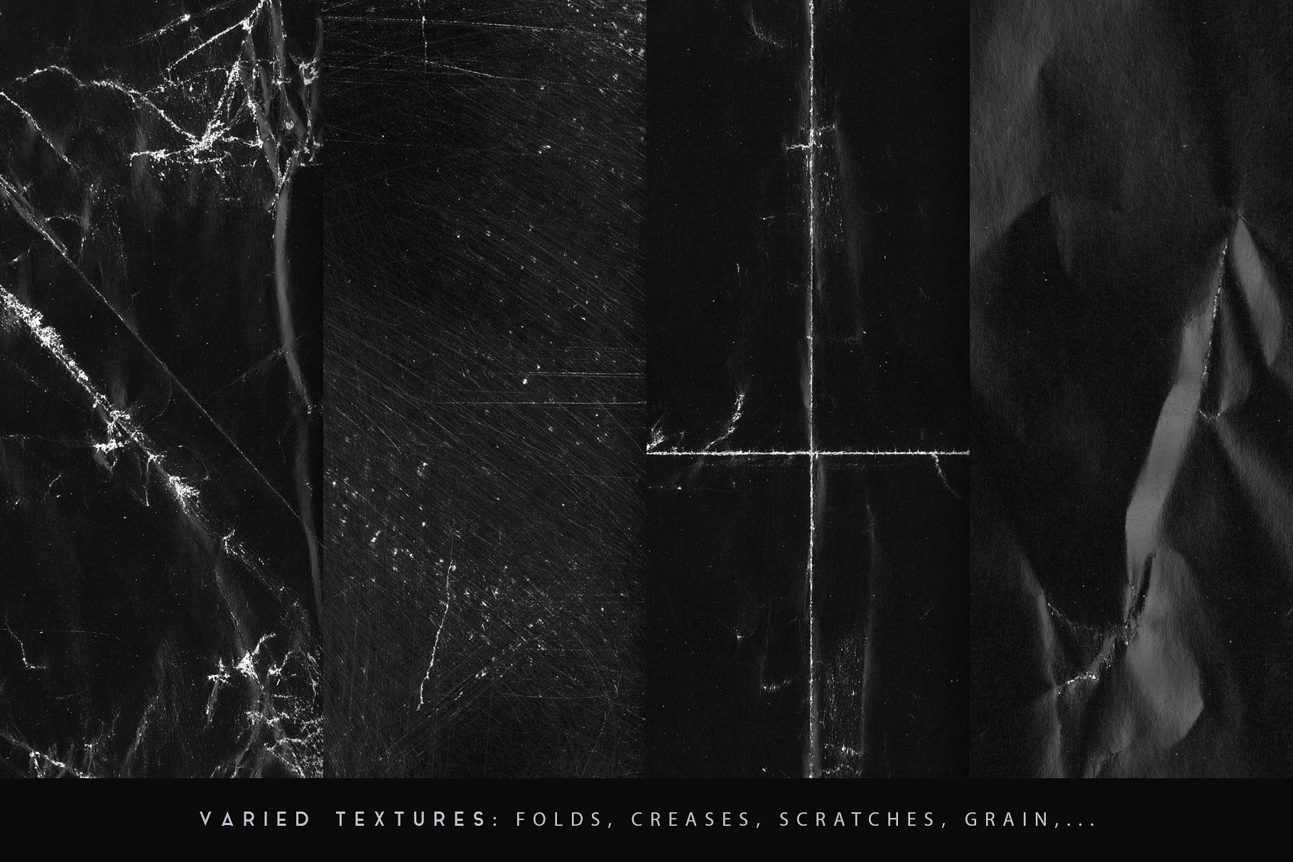 炫酷黑色纸张图层纹理 Black Paper Textures插图(4)