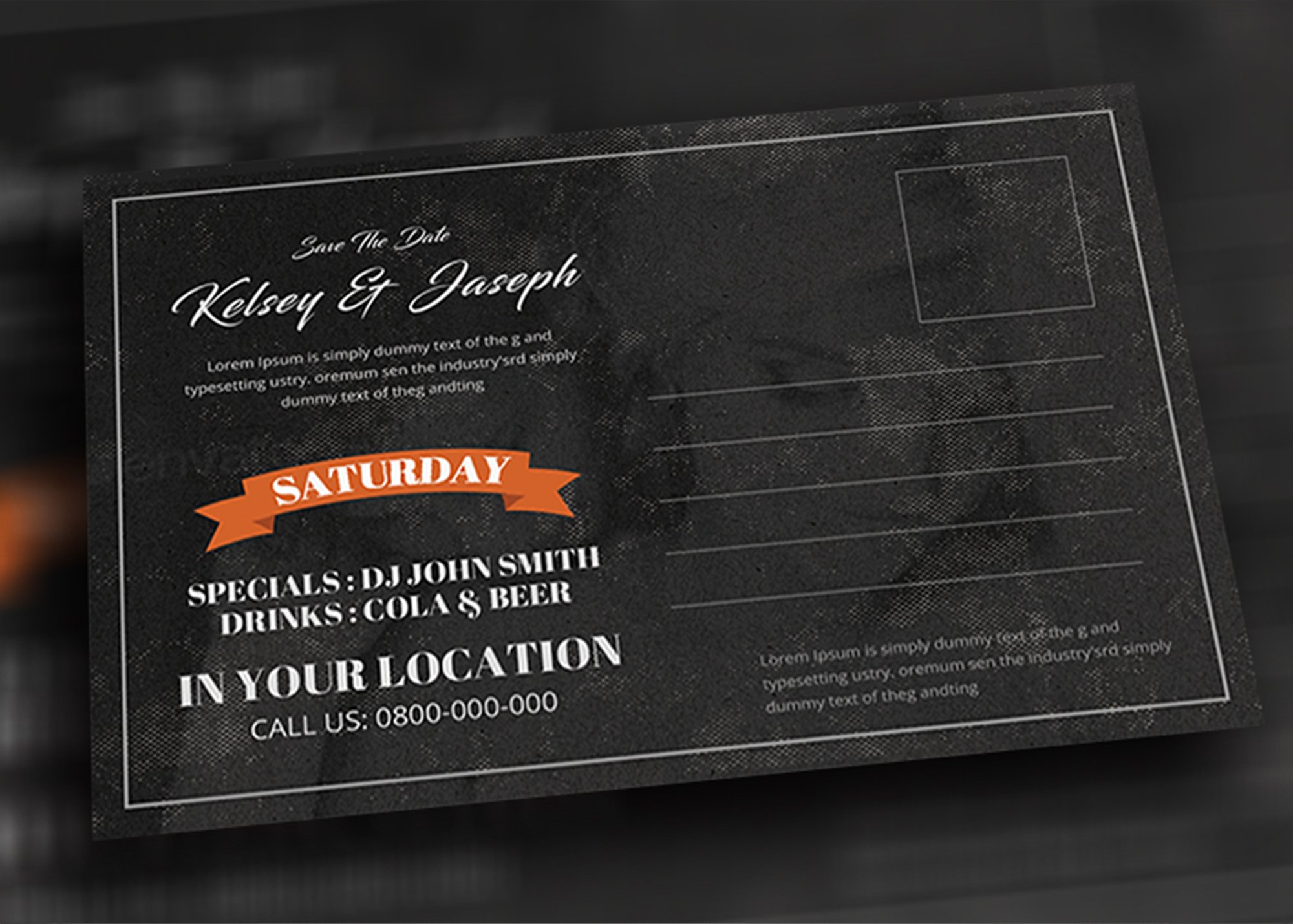 海报风格婚礼邀请函设计套装 Wedding Invitation插图(1)