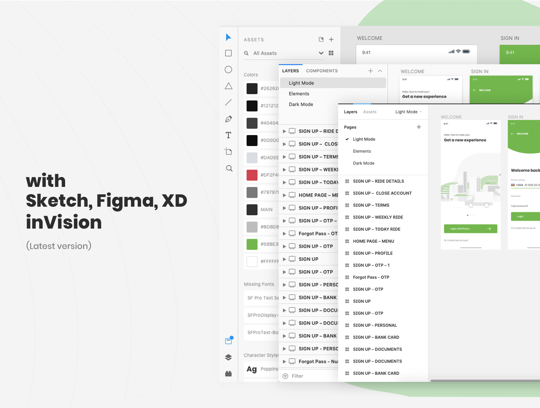 素材库下午茶：出租车/网约车APP应用UI设计素材库精选套件[XD]插图(3)