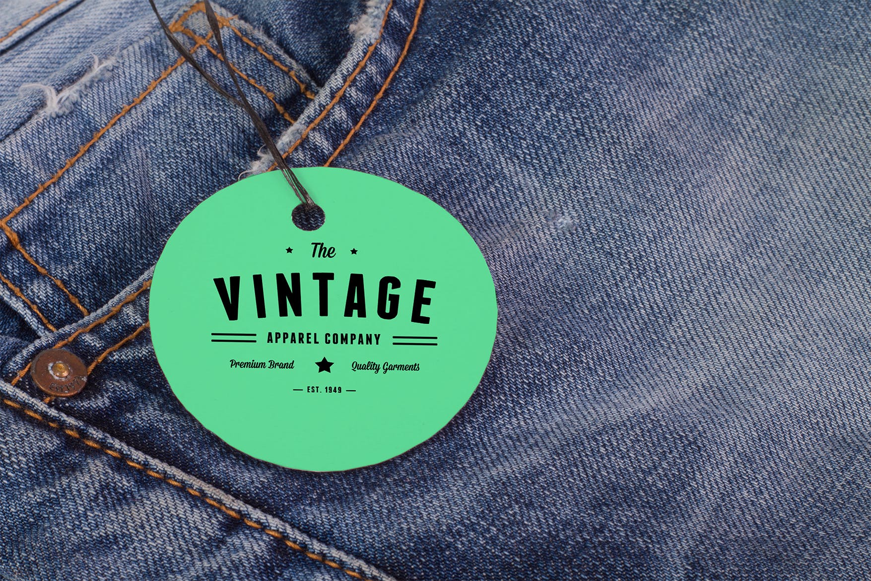 服装标签吊牌设计样机模板 Apparel Label Tag Mock Up插图(4)