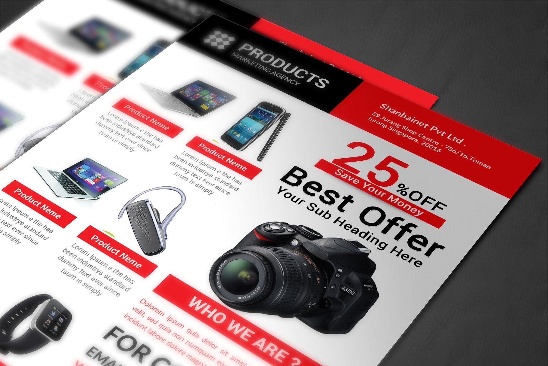 多色电子产品产品促销特卖传单 Product Promotion Flyer插图(3)