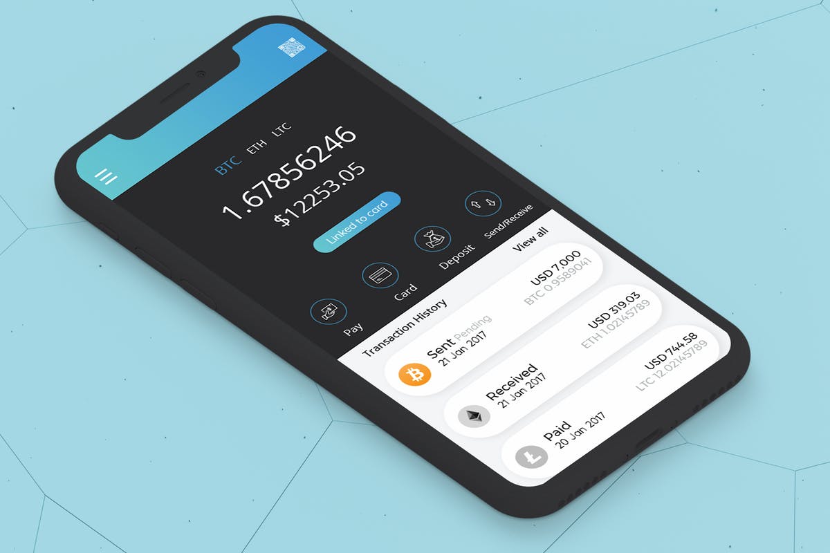加密货币电子钱包APP应用界面模板 Cryptocurrency Wallet 1 Mobile Ui – H插图