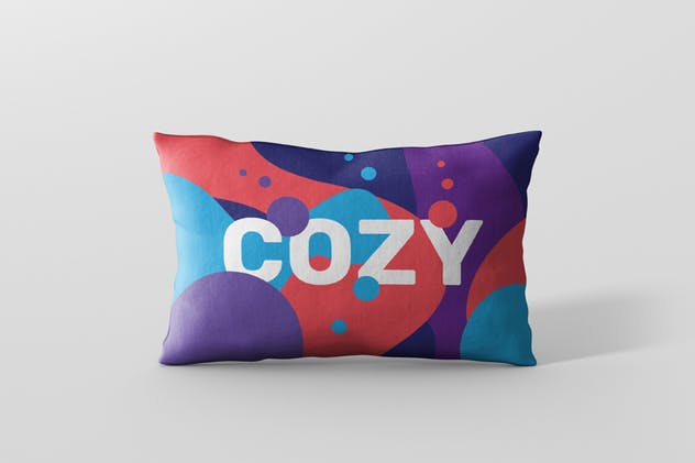 时尚多彩矩形卧室沙发枕头样机 Pillow Mockup – Rectangle插图(1)