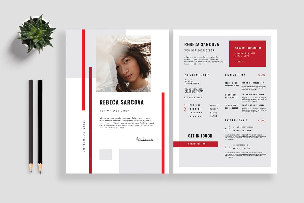 现代简约风格求职简历/个人简历模板V9 Clean Resume / CV Template 09插图