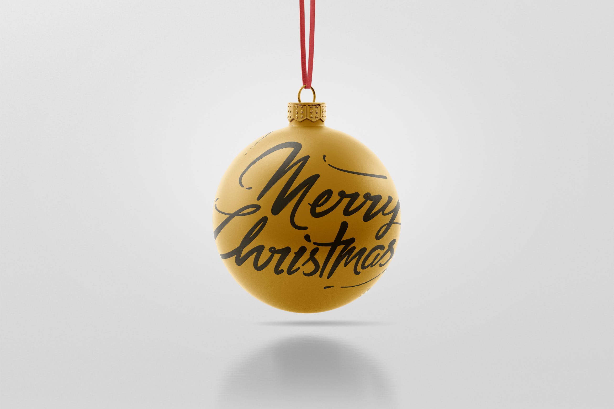 闪闪发光圣诞装饰球样机模板 Glitter Christmas Ball Mockup插图