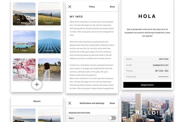 小众轻奢社交媒体电子商务 APP UI 套件 Hello UI Kit Mod. 2插图(4)