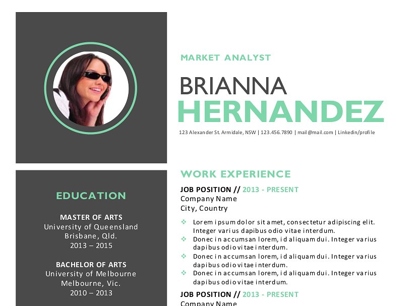 三合一头像实用简历模板 3 in 1 creative photo Word resume插图(3)