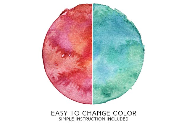 24款抽象几何水彩图形合集 Geometric Watercolor Shapes插图(8)