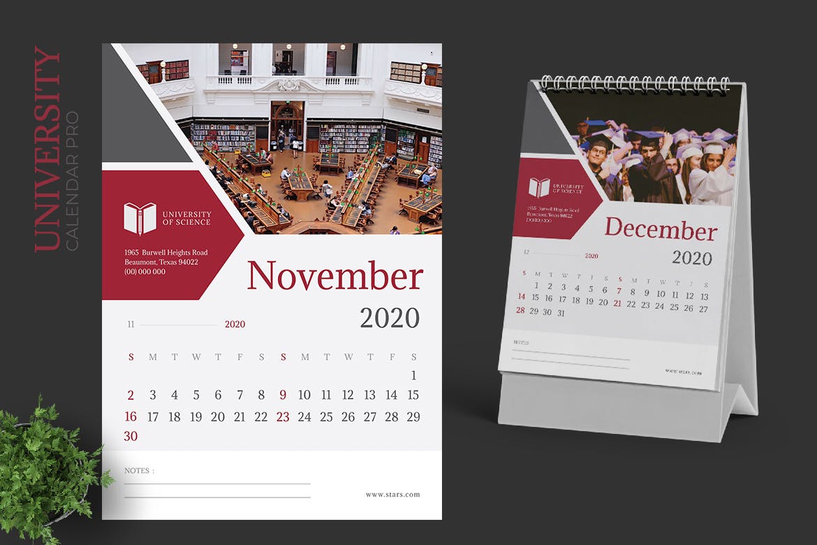 教育行业日历定制设计2020年活页台历设计模板 2020 University Education Calender Pro插图(6)