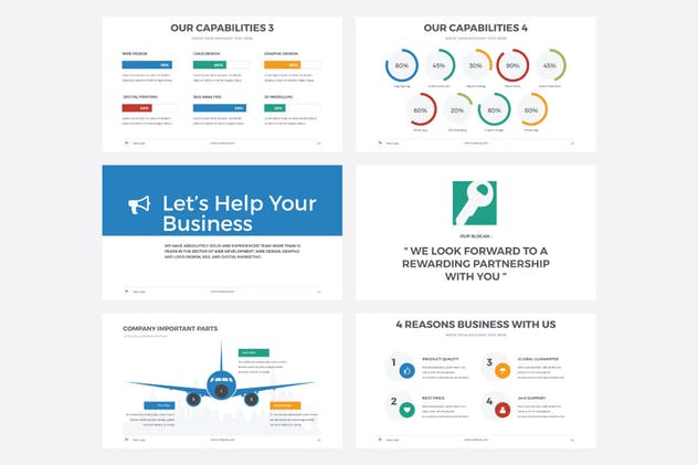 信息图表类型企业数据展示PPT演示模板Vol.39 Multipurpose PowerPoint Template V.28插图(4)
