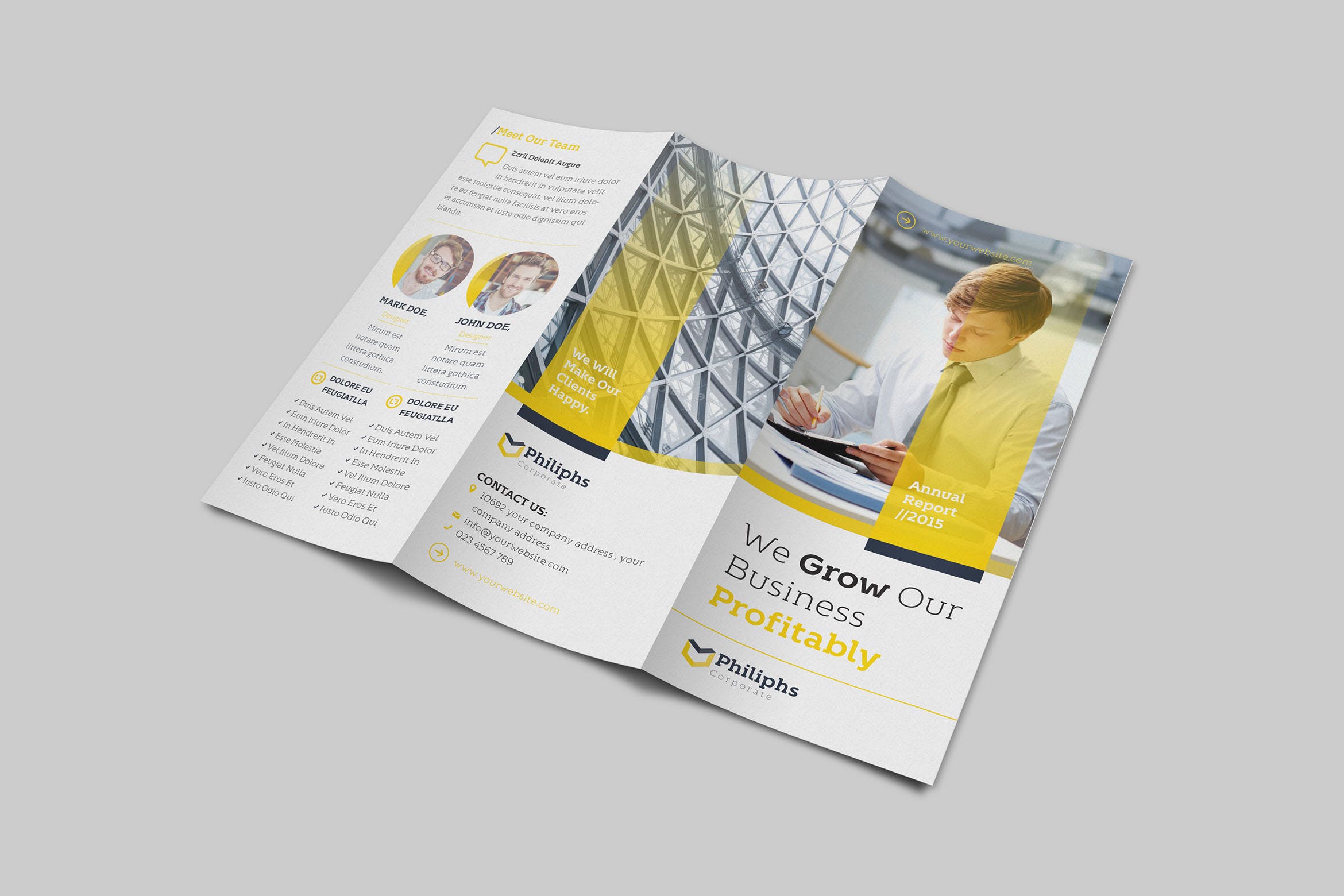 多用途三折页企业宣传单设计模板v6 Multipurpose Business Trifold Vol 6插图