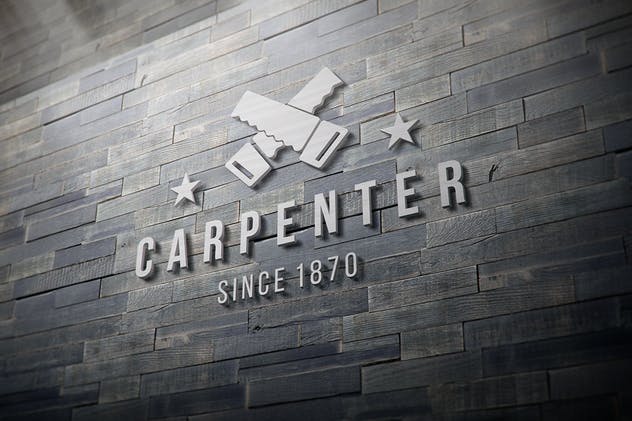 3D立体Logo挂墙演示样机模板 3D Logo Modern Wall Sign Mock-Ups Vol.2插图(10)