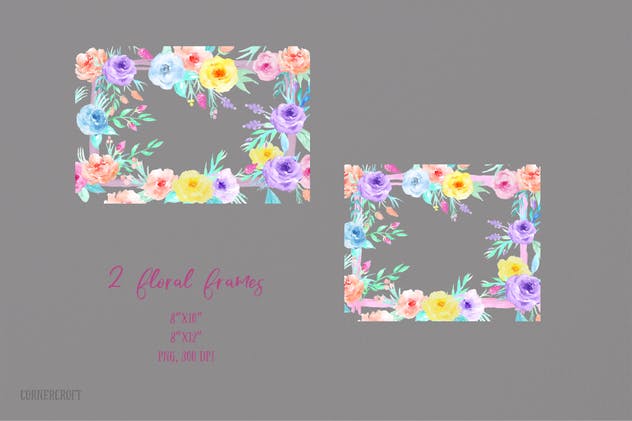 梦幻水粉水彩花卉插画系列合集 Watercolor Collection Dream Pastel插图(5)