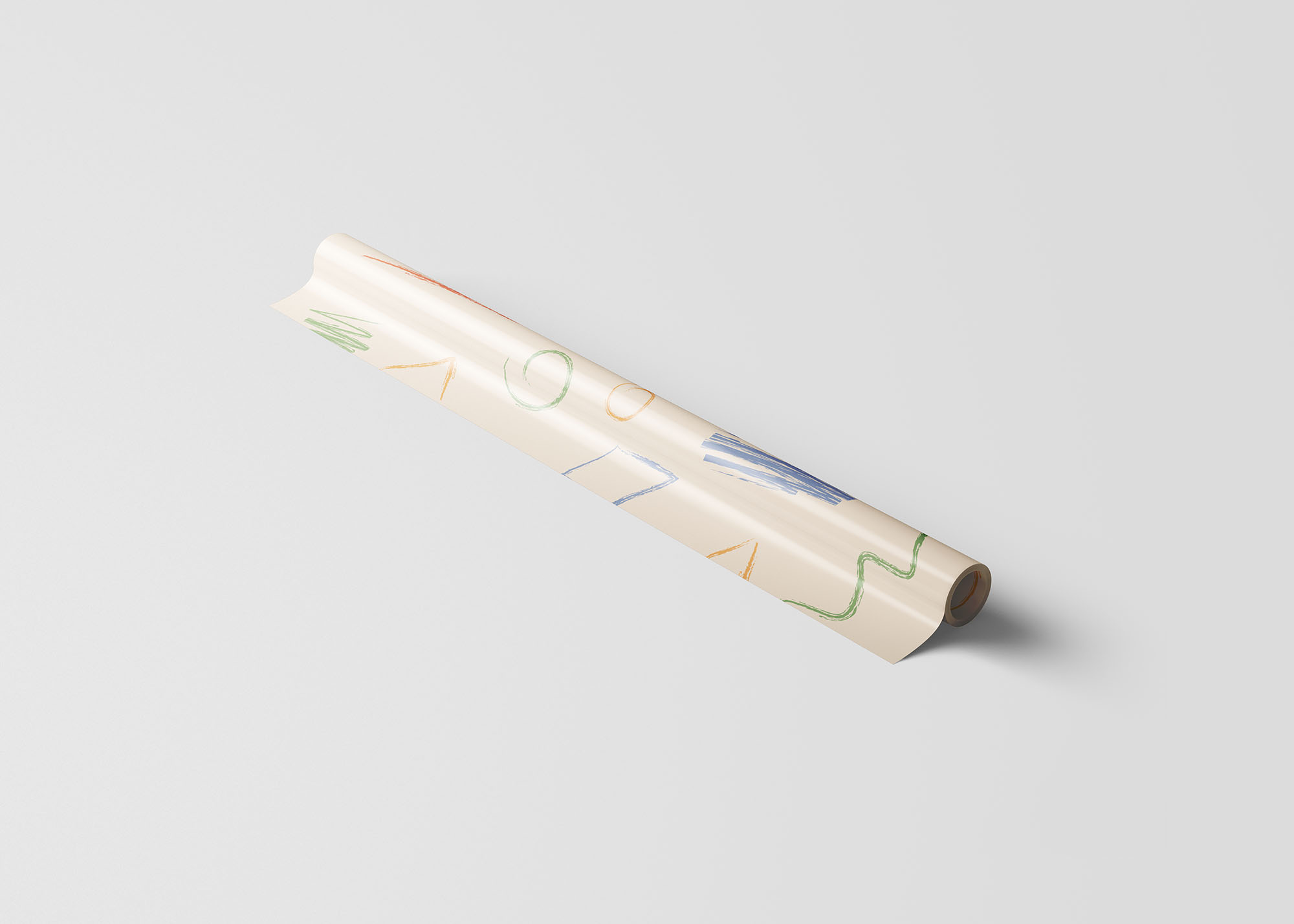 包装纸图案纹理设计效果预览样机模板 Wrapping Paper Mockup插图(2)