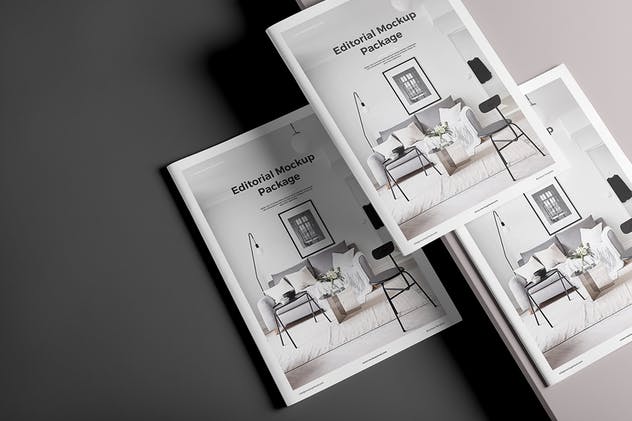 企业画册产品手册样机模板v1 Portrait Brochure Mockup Vol. 1插图(3)