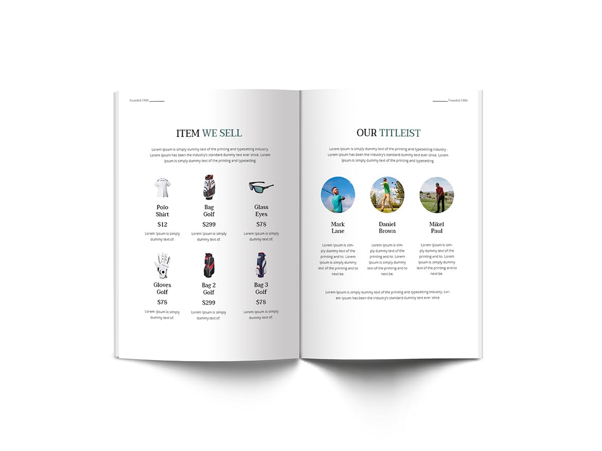 高尔夫俱乐部简介宣传画册设计模板 Golf A4 Brochure Template插图(7)