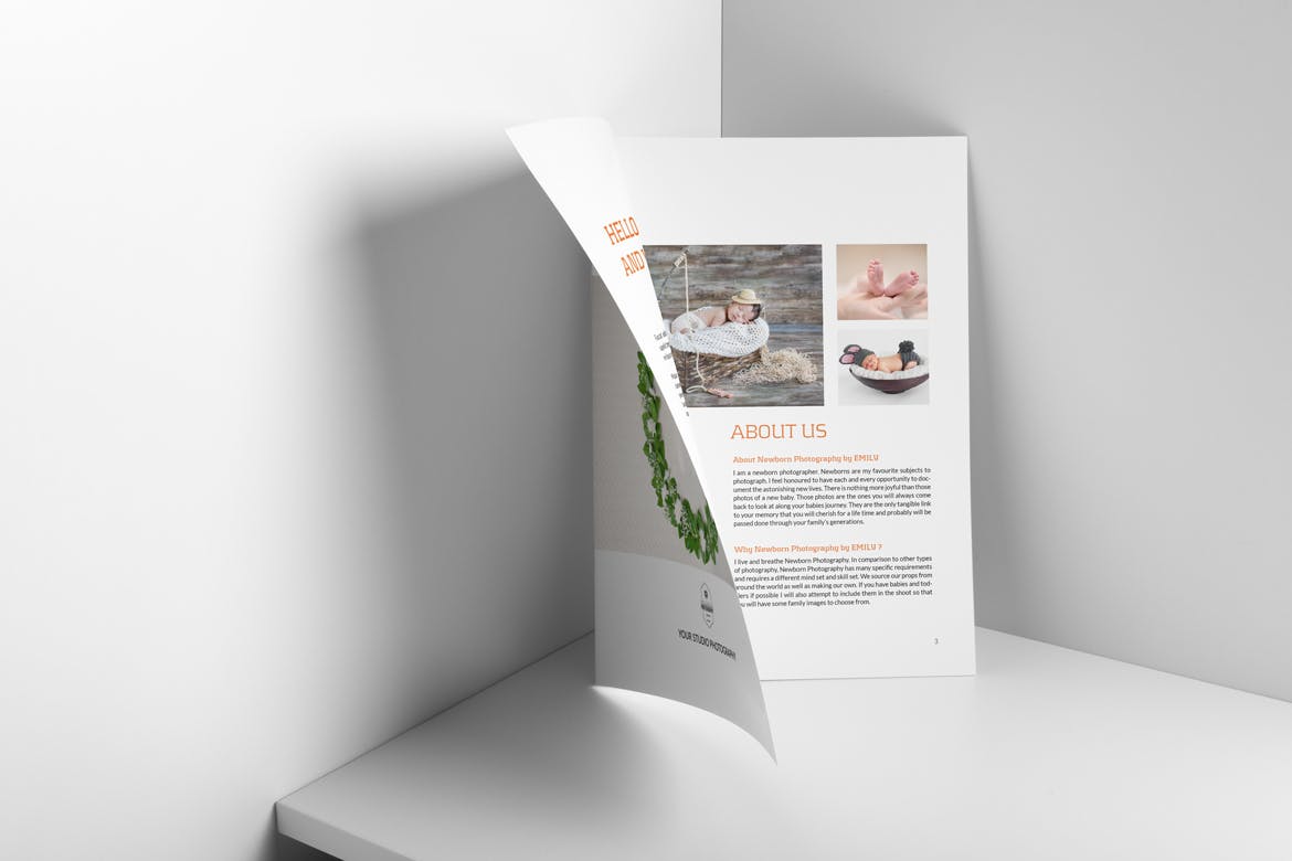 初生婴儿新生婴儿艺术摄影写真报价单设计模板 Newborn Photography Pricing Guide插图(3)
