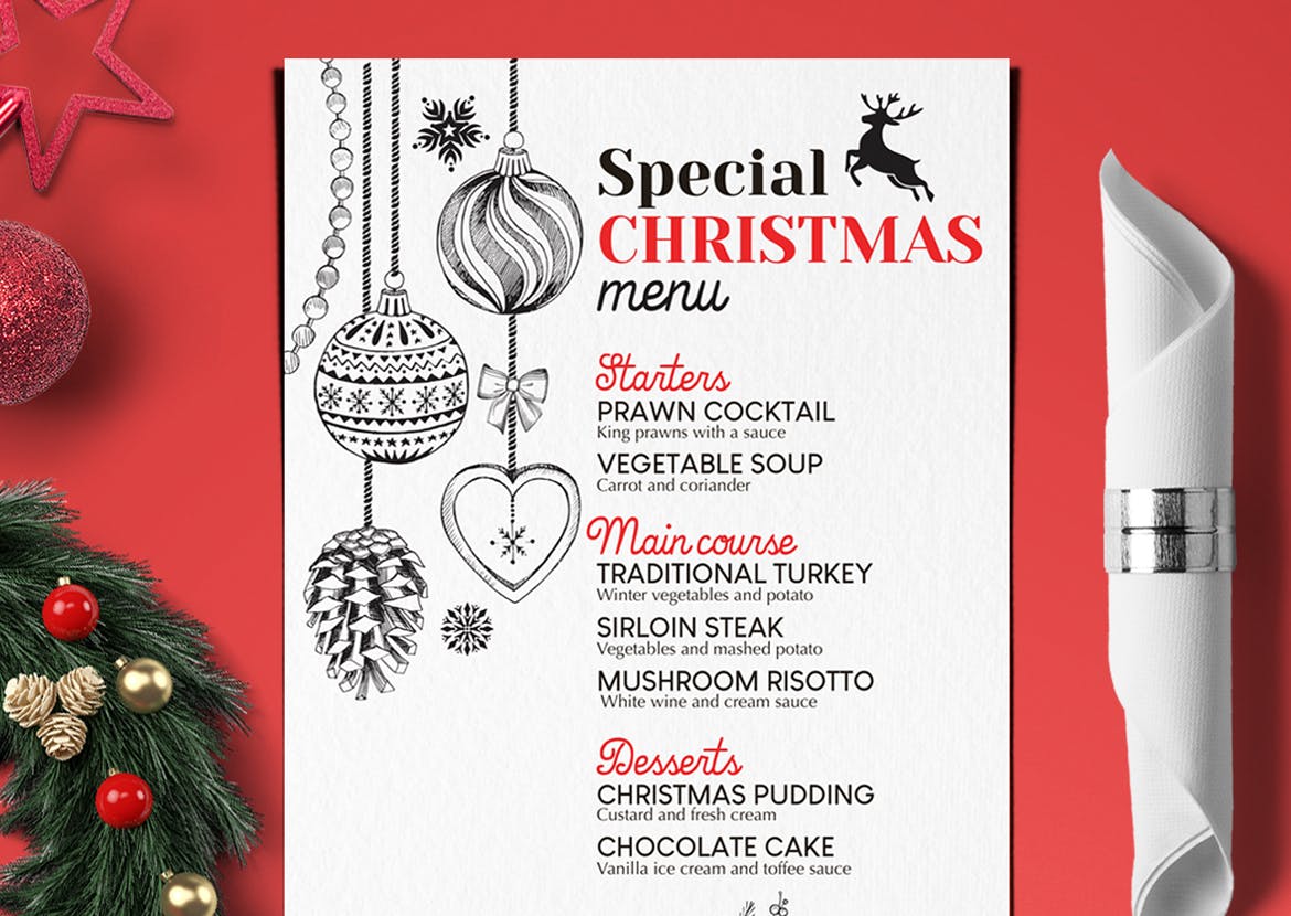 时尚高端圣诞节新年海报DM宣传单设计模板（psd）插图(3)