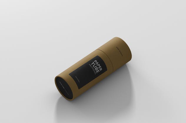 茶叶/咖啡高纸筒包装设计样机模板 Paper Tube Packaging Mockup – Slim Short插图(4)