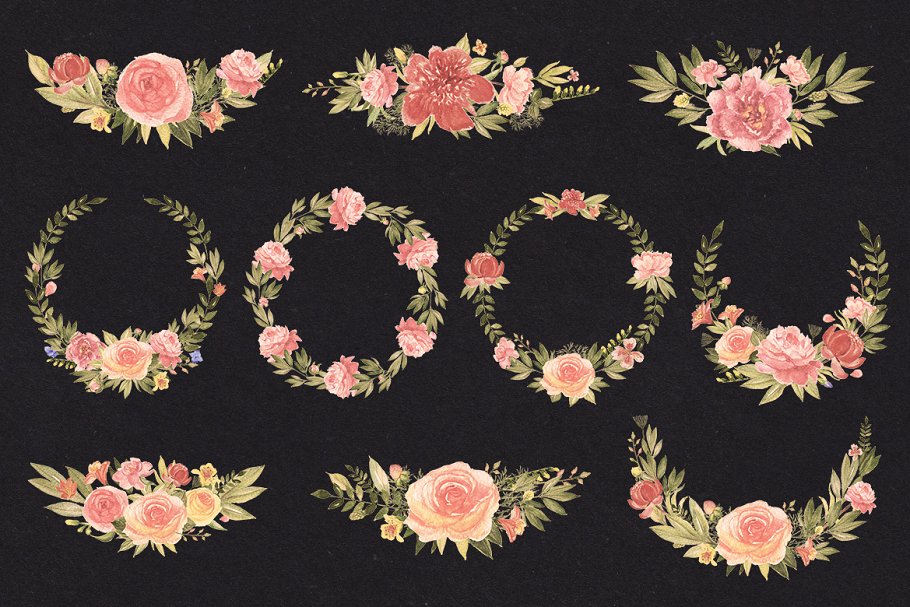 57款花卉插画元素 57 Floral elements & extrass插图(3)