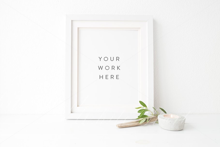 8×10″绿植艺术框架模型样机 Art frame mock up – botanical插图(1)