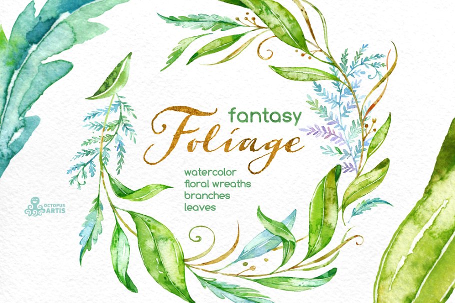 梦幻花卉插画素材 Fantasy Foliage. Floral collection插图