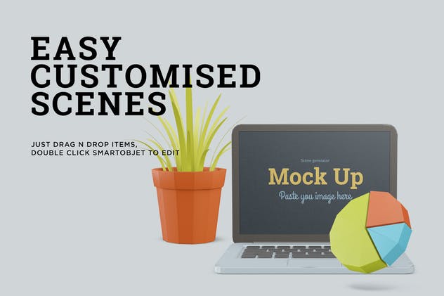 3D立体手工剪纸艺术场景样机模板 Paper Craft Scene Creator插图(3)