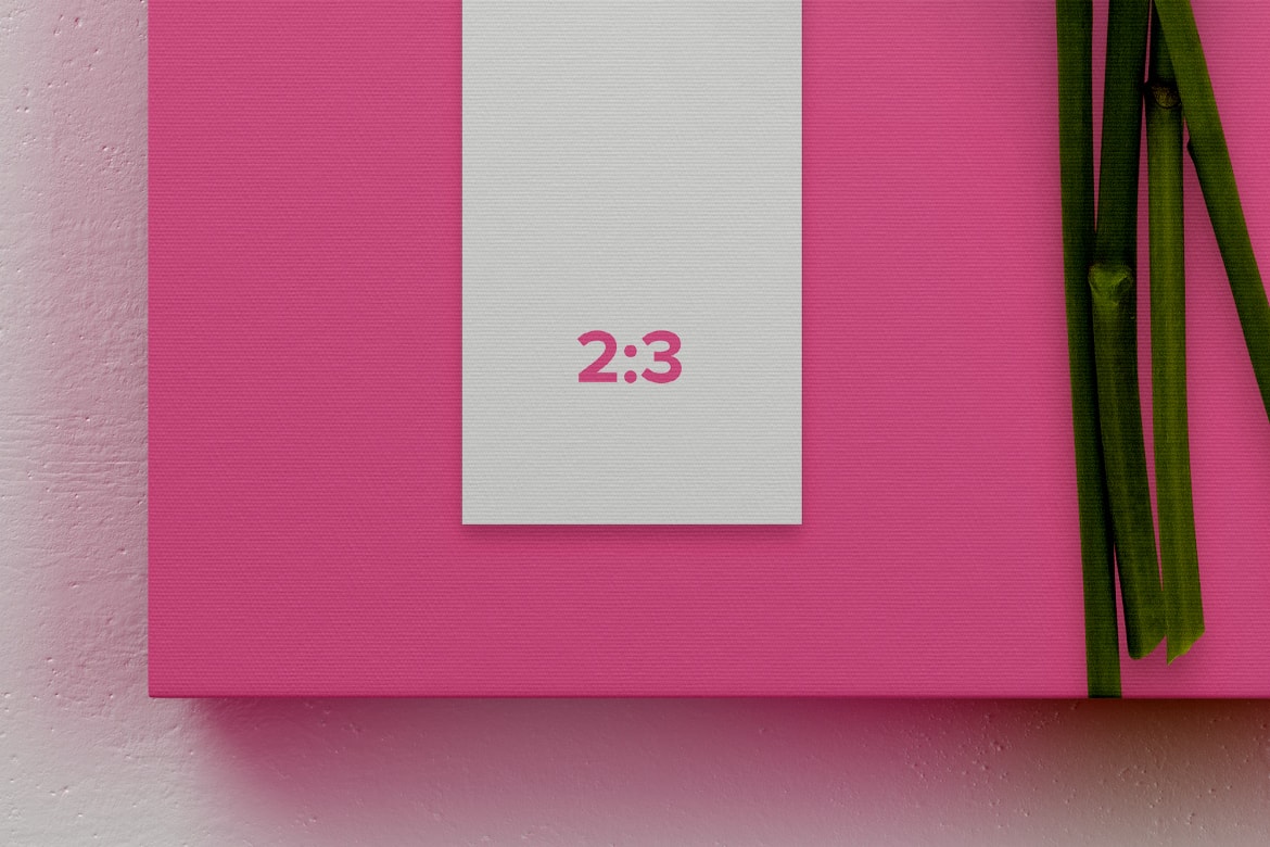 挂墙画布绘画作品＆照片展示正视图样机 2:3 Portrait Canvas Mockup Hanging on Wall, Front View插图(4)