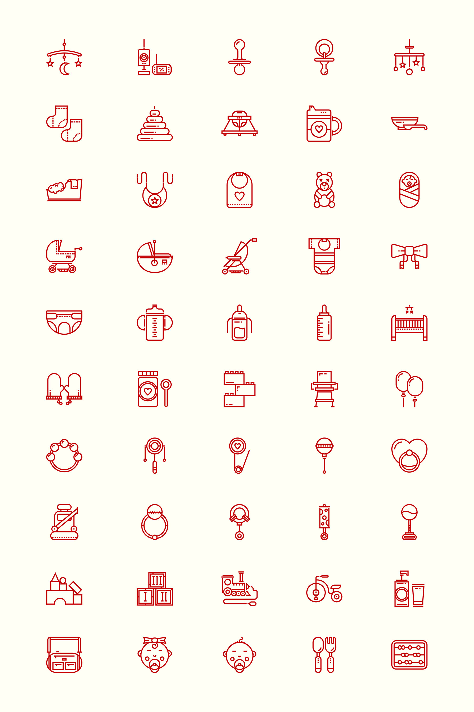 50 枚宝宝和玩具图标