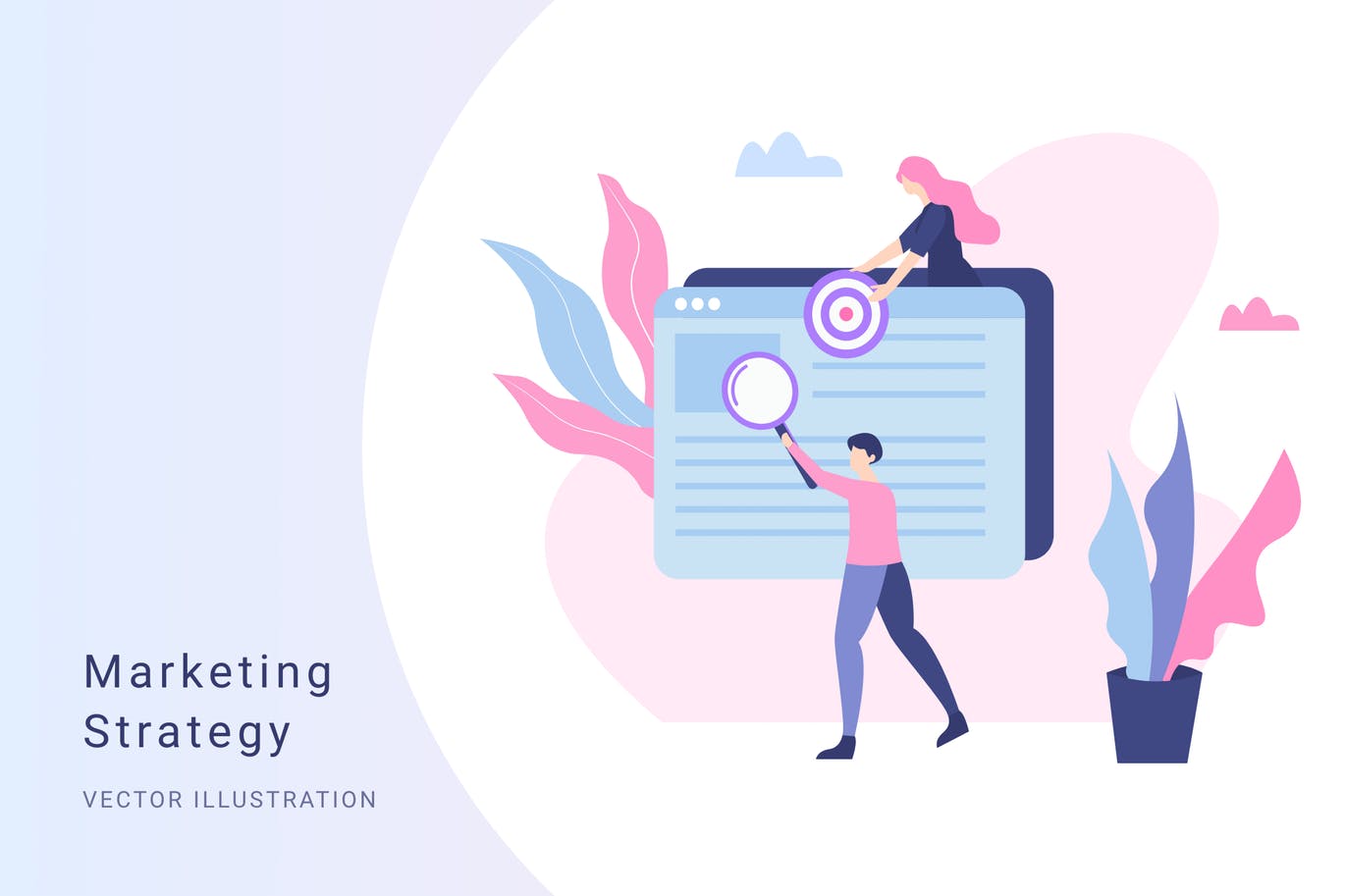 市场营销主题矢量插画素材 Marketing Vector Illustration插图