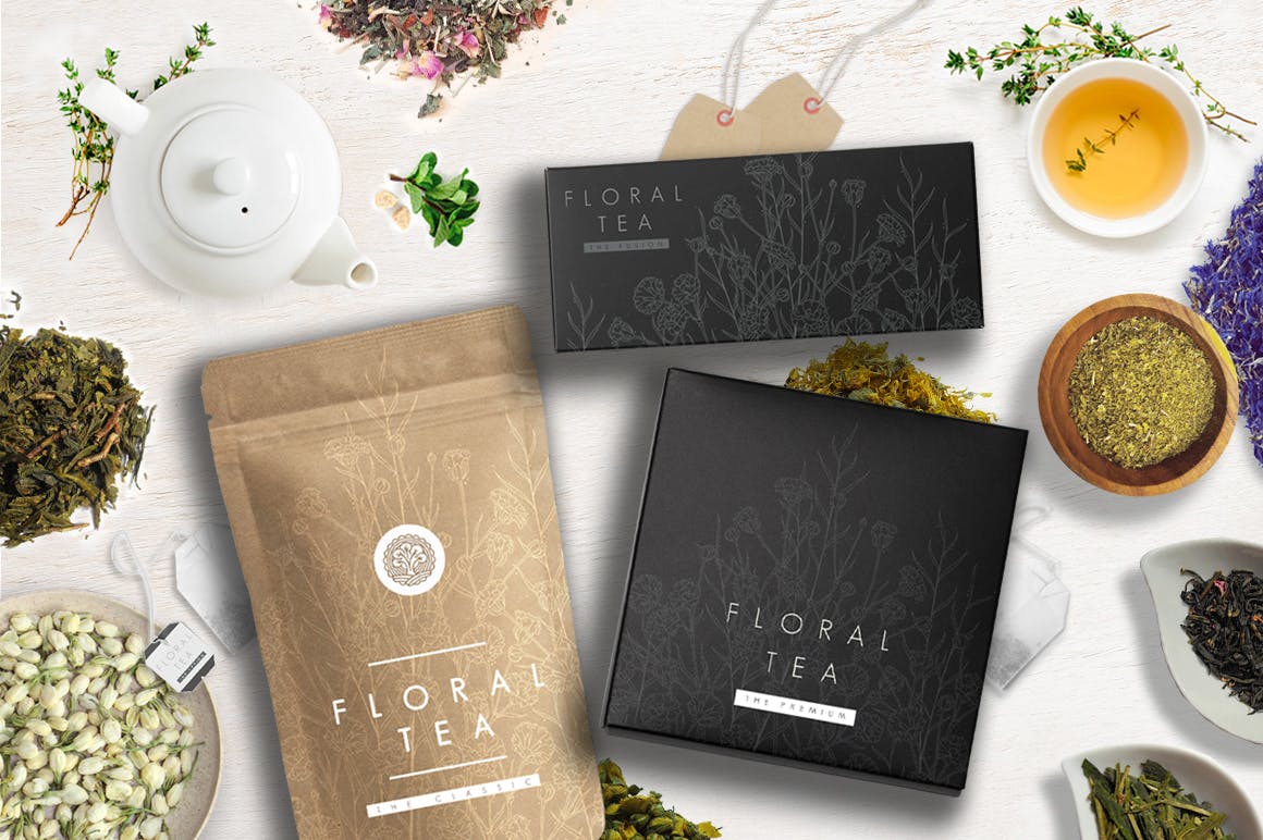 蒲公英线条手绘图案矢量背景素材 Delicate Floral Line Backgrounds插图(8)