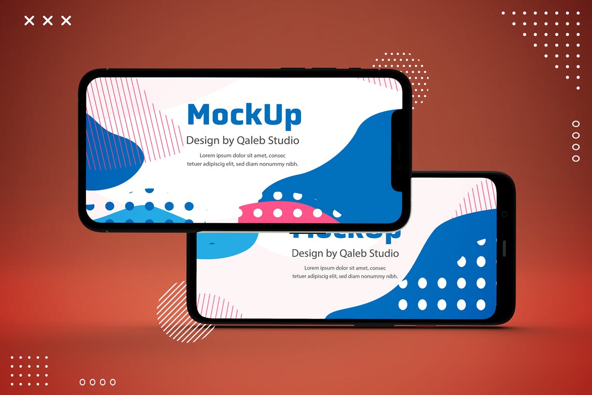 iOS&Android应用UI设计演示素材库精选样机模板 Abstract IOS & Android Mockup V.2插图(6)