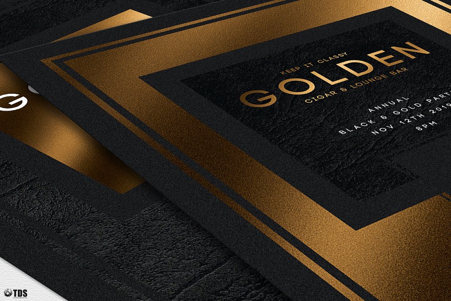 极简主义黑金风格传单PSD模板v1 Minimal Black Gold Flyer PSD V1插图(5)