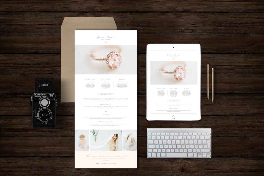 工作室或个人创意广告宣传模板  Boudoir Newsletter Template插图