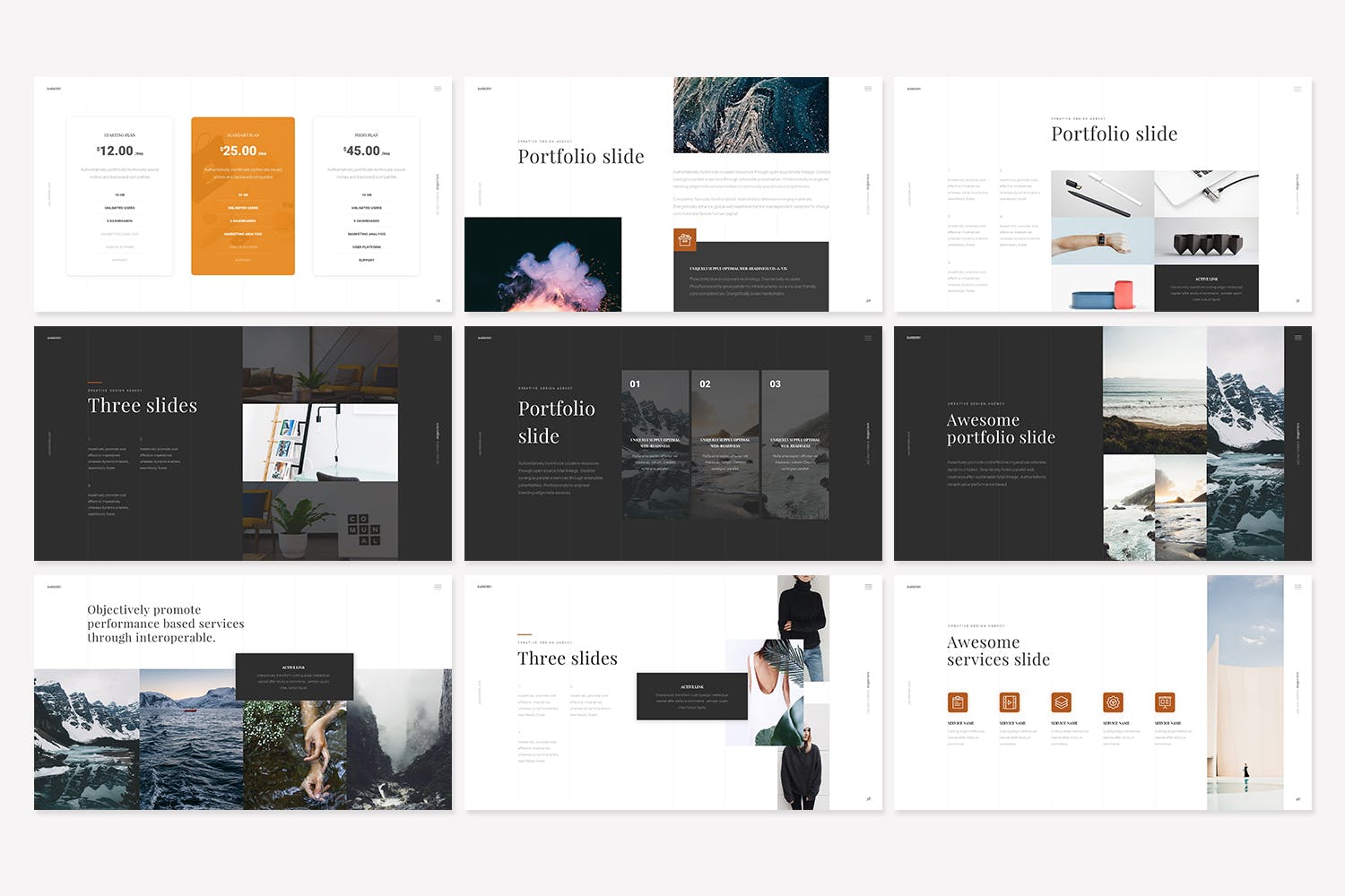 时尚企业介绍PPT幻灯片模板下载 Barberry PowerPoint Presentation插图(4)