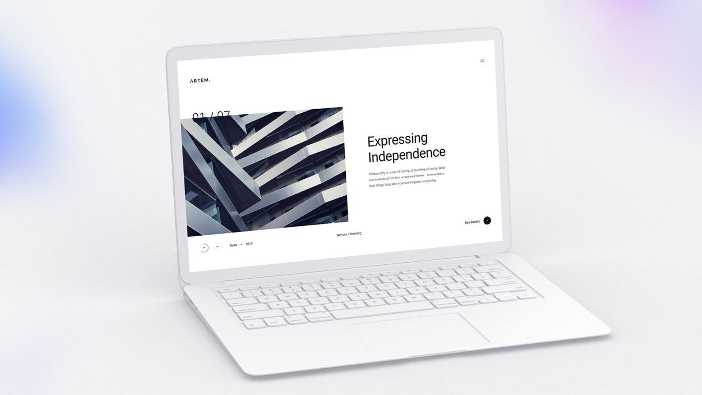 白色超极本笔记本电脑样机模板 White Laptop Mockup插图(3)