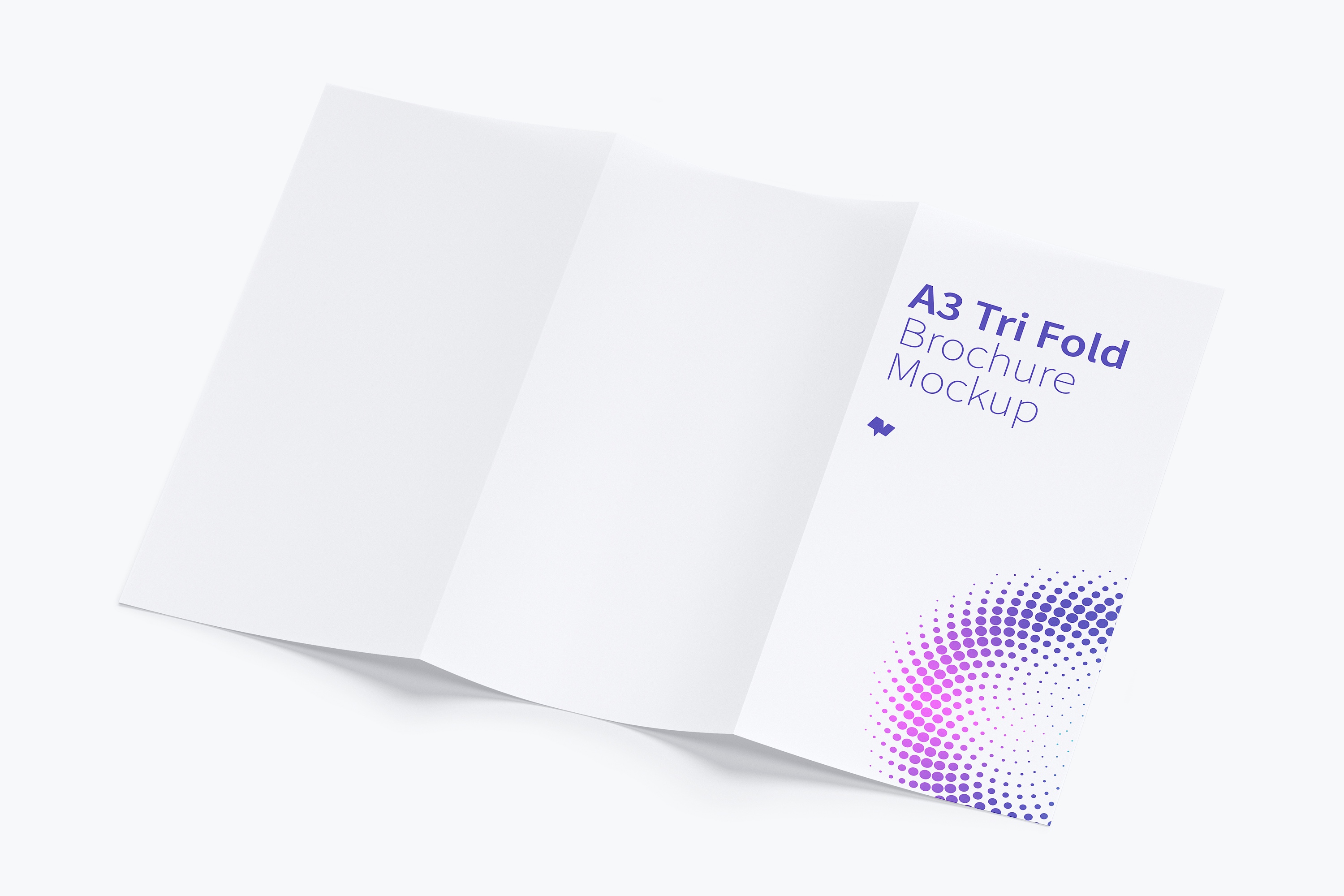 A3尺寸大小三折页企业传单手册设计样机02 A3 Trifold Brochure Mockup 02插图