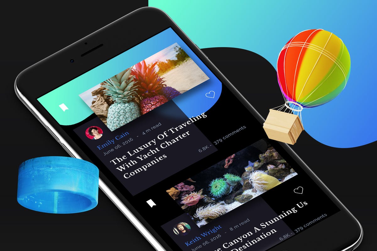 博客类移动应用APP界面模板 Blog 5 Mobile Ui插图